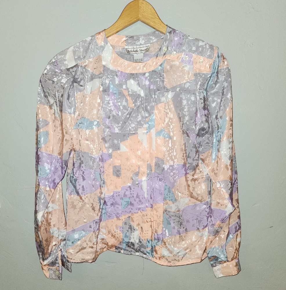 80's Michelle Stuart Long-Sleeve Blouse